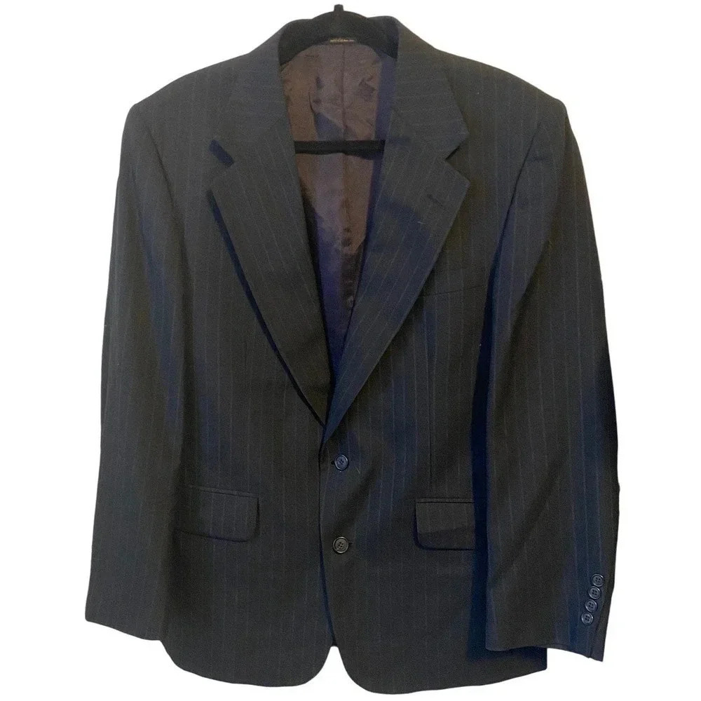 Hill & Archer Mens 2 Buttons Blazer Jacket Black Size 40R Pockets